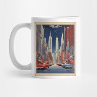 Manhattan New York Starry Night United States of America Tourism Vintage Art Mug